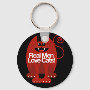 REAL MEN LOVE CATS KEYCHAIN