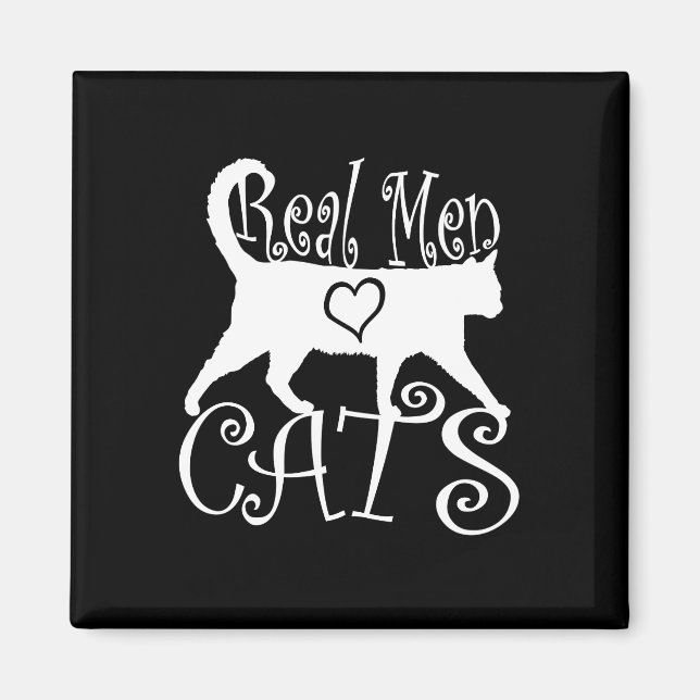 Real Men Love Cats Logotype Magnet (Front)