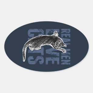 Real Men Love Cats on blue steel Oval Sticker