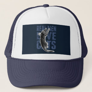 Real Men Love Cats on blue steel Trucker Hat