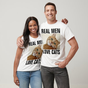 REAL MEN LOVE CATS Orange Tabby T-shirts