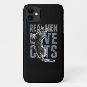 Real Men Love Cats Scratchy Style iPhone 11 Case