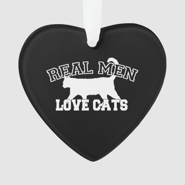 Real Men Love Cats Silhouette Ornament (Front)