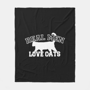 Real Men Love Cats Statement Fleece Blanket