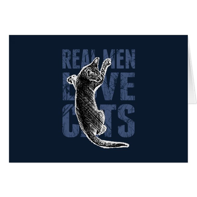 Real Men Love Chats sur acier bleu (Devant horizontal)