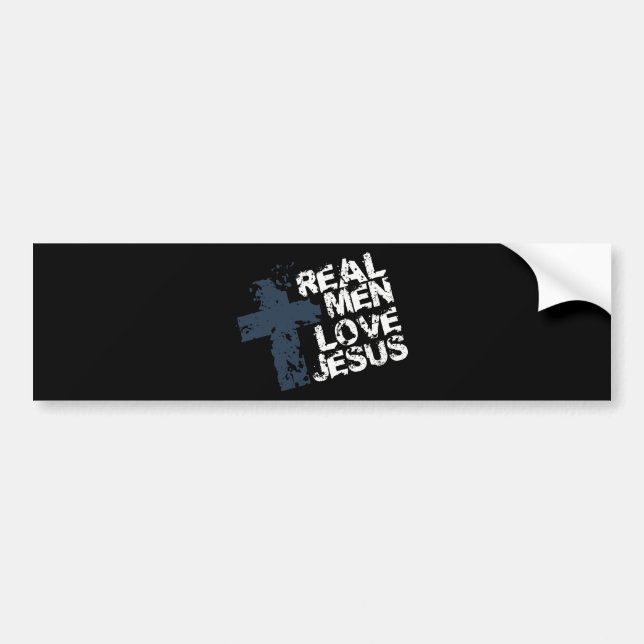 Real Men Love Jesus Bumper Sticker (Front)