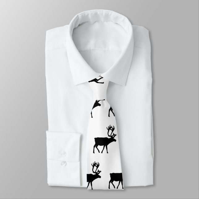 Real Men Love Moose Patterned Tie (Tied)