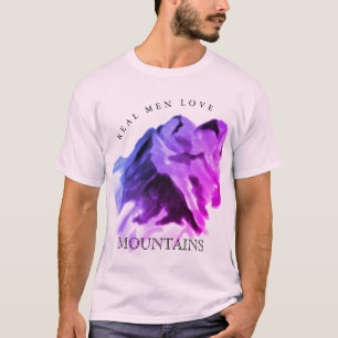 Real Men Loves Rocky Ombre Mountains T-Shirt