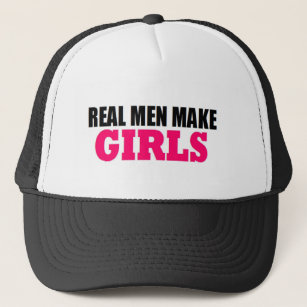 REAL MEN MAKE GIRLS BABY DADDY NEW FATHER TRUCKER HAT