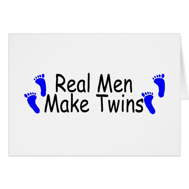 Real Men Make Twins Blue Footprints (Front Horizontal)