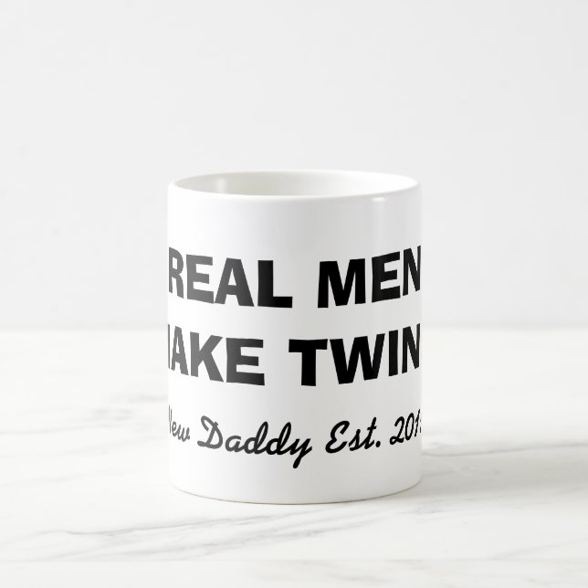 Real men make twins mug for new dad | father to be (Center)