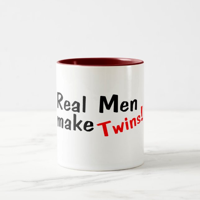 Real Men Make Twins Two-Tone Coffee Mug (Center)