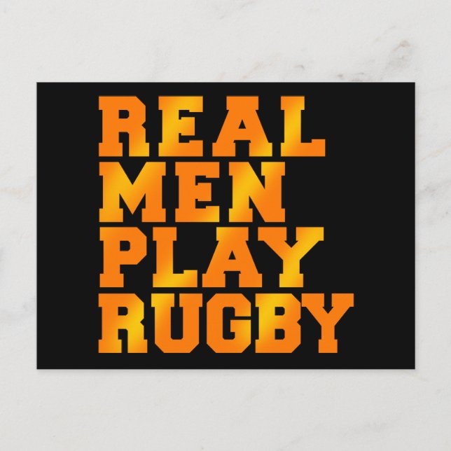 Real Men Play Rugby Postcard (Front)