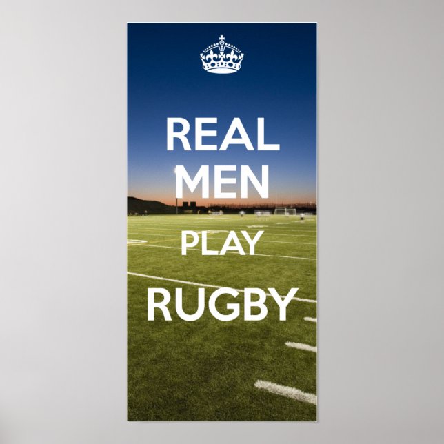 REAL MEN PLAY RUGBY POSTER (Front)