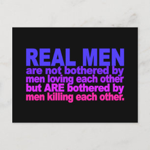 Real Men postcard