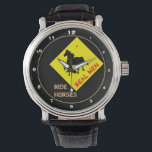 Real Men Ride Horses & Black Horse Party / Rodeo  Watch<br><div class="desc">Watch (fashion): Real Men Ride Horses & Black wild horse running - easily customize text</div>