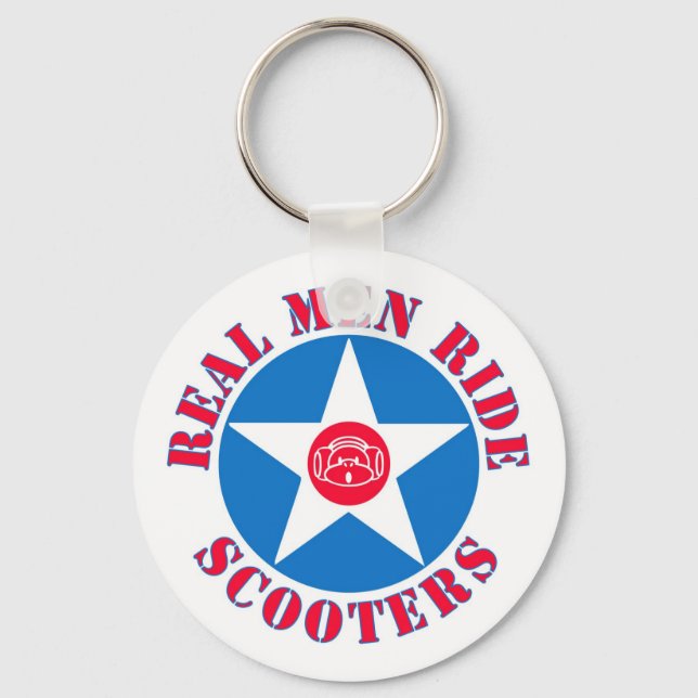 Real Men Ride Scooters Keychain (Front)
