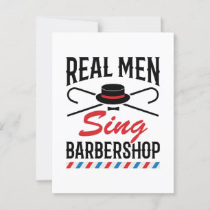 Real Men Sing Barbershop Singer Singing Postcard