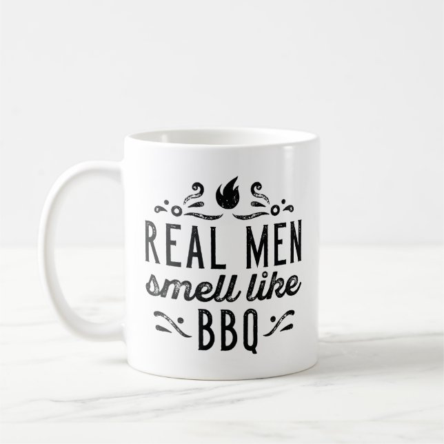 Real Men Smell Like BBQ Coffee Mug (Left)