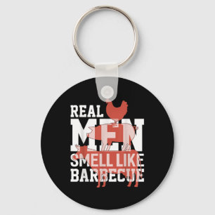 Real Men Smell Like Bbq Funny Bbq Smoker Barbecue Keychain