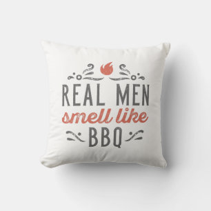Real Men Smell Like BBQ Throw Pillow