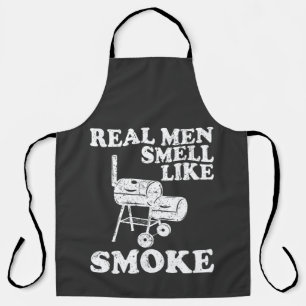 Real Men Smell Like Smoke BBQ Grill T-Shirt Apron