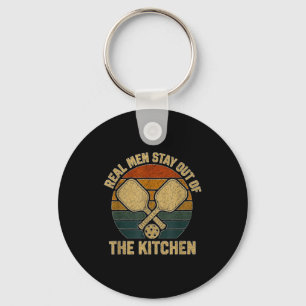 Real men stay out of kitchen funny pickleball keychain