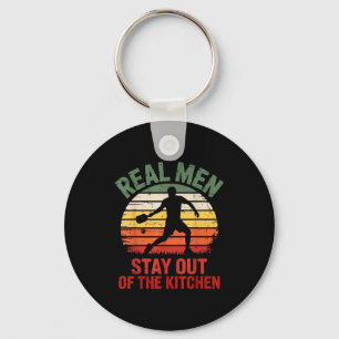 Real men stay out of the kitchen pickleball lovers keychain