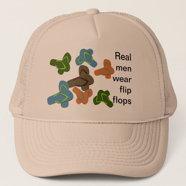 Real Men Wear Flip Flops Trucker Hat (Front)