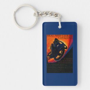 Real Moto Club Vintage PosterEurope Keychain