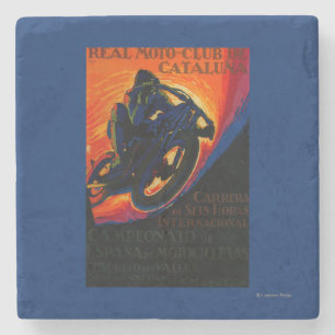 Real Moto Club Vintage PosterEurope Stone Coaster