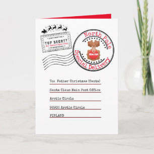 Real North Pole Delivery address for children kids Card