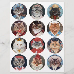 Real (not AI) G.I. Barnes Vintage Cat Art Circles