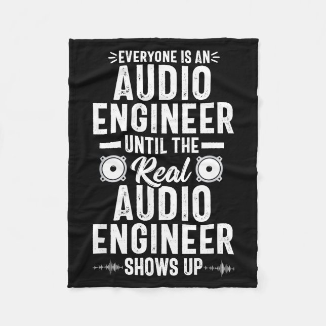 Real O Engineer Sound Engineering Funny Quote  Fleece Blanket (Front)