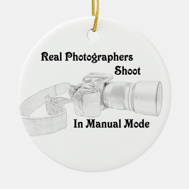 Real Photographers Ceramic Ornament (Front)