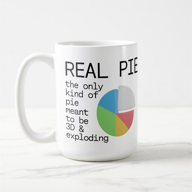 Real Pie - the only kind of pie meant to be 3D Coffee Mug (Left)