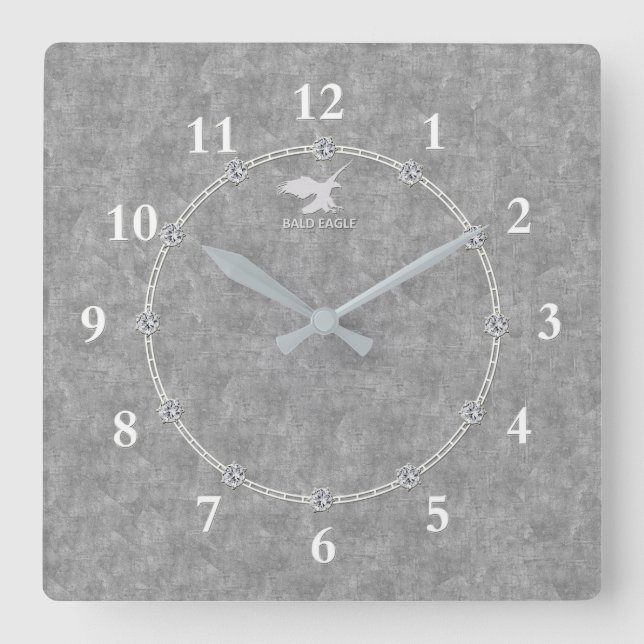 Real Platinum Modern Decorated 3-c Wall Clock Sale (Front)