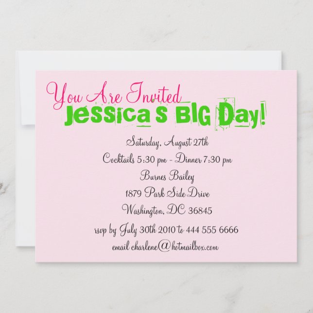 Real Pretty Girls Life Invitation (Front)