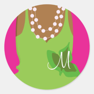 Real Pretty Girls Monogram Classic Round Sticker