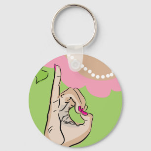Real pretty girls pink green key chain