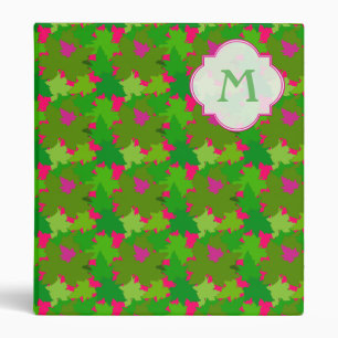 Real Pretty Pink and green Ivy Binder