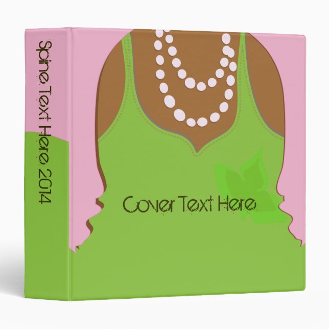 Real Pretty Pink and Green Sorority Life Binder (Front/Spine)