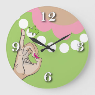 Real Pretty Pink illustration Large Clock