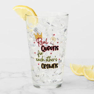 Real Queens Fix Each Other's Crowns Glass