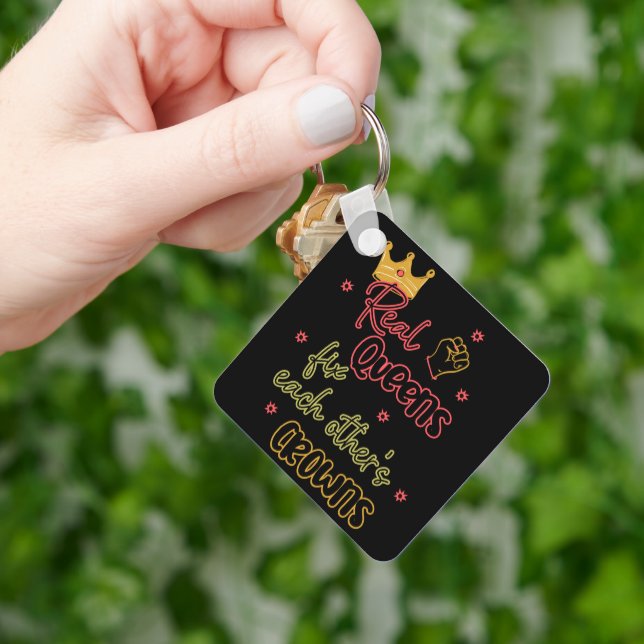 Real Queens Fix Each Other's Crowns Keychain (Hand)