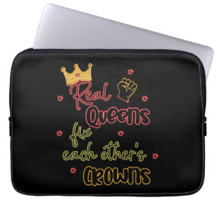 Real Queens Fix Each Other's Crowns Laptop Sleeve