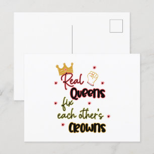 Real Queens Fix Each Other's Crowns Postcard