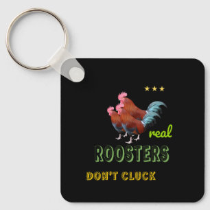 Real roosters keychain