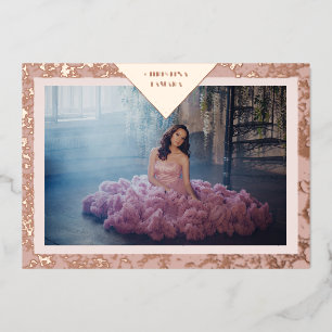 Real Rose Gold Fancy Texture Spanish Mis XV Años