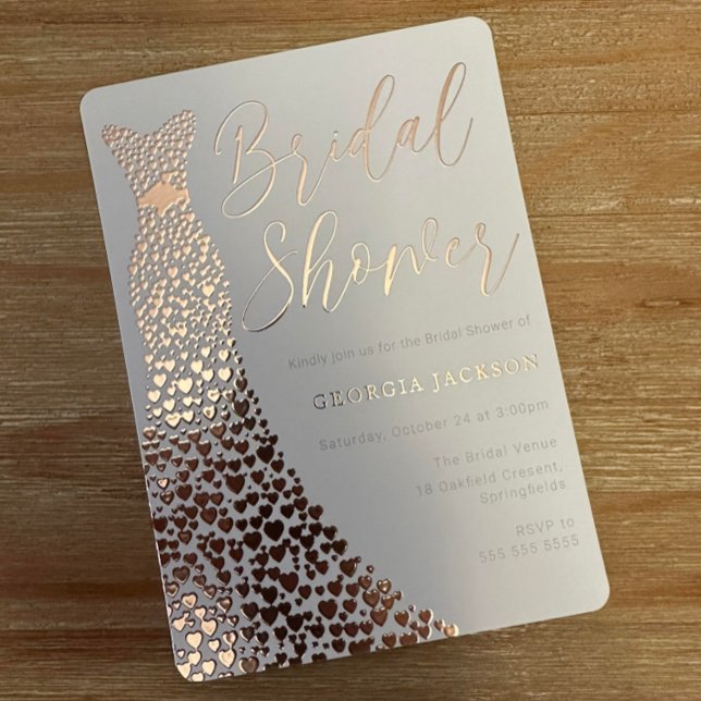 Real Rose Gold Foil Dress Bridal Shower Modern (Creator Uploaded)